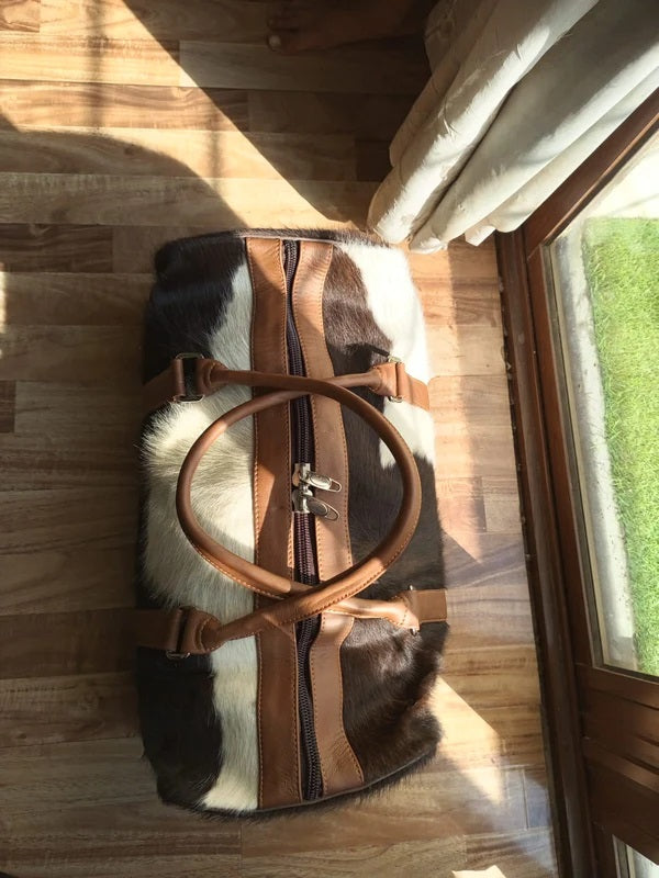 Customize Cowhide Leather Duffel Bag