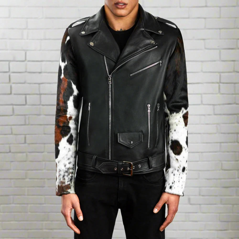 cowhgide leather jacket men black biker leather jacket men men's motorcycle jacket winter jacket for men