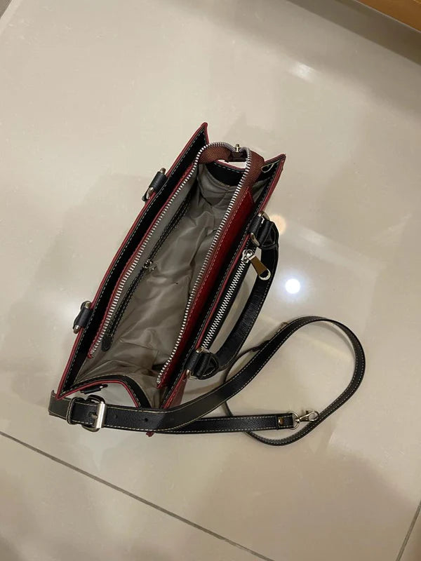Exquisite Leather Handbag Women's Shoulder Bag Red