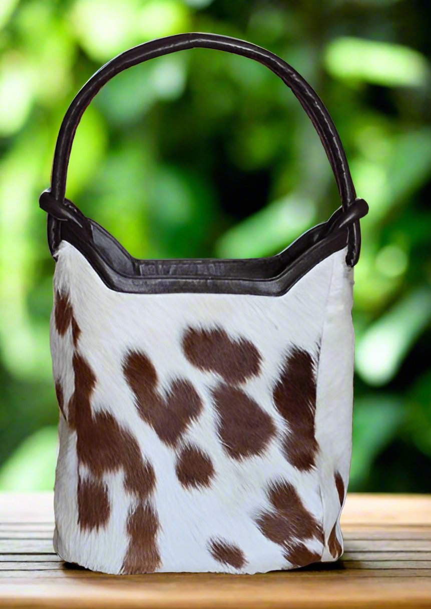 WOMEN COWHIDE BUCKET BAG - MONIS -