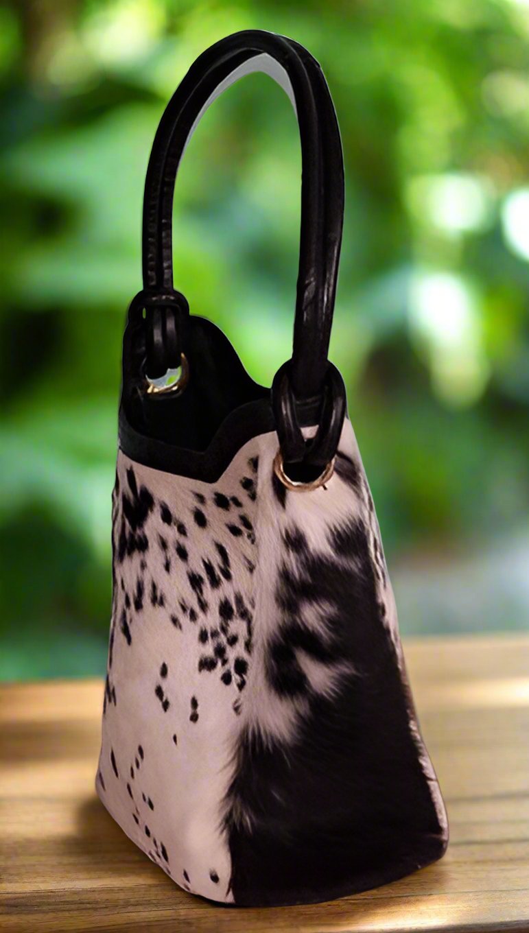 WOMEN COWHIDE BUCKET BAG - MONIS -