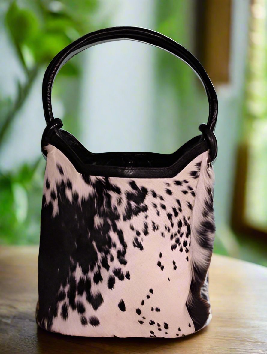 WOMEN COWHIDE BUCKET BAG - MONIS -