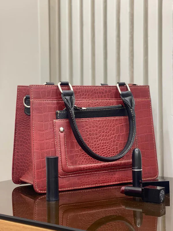 Exquisite Leather Handbag Women's Shoulder Bag Red