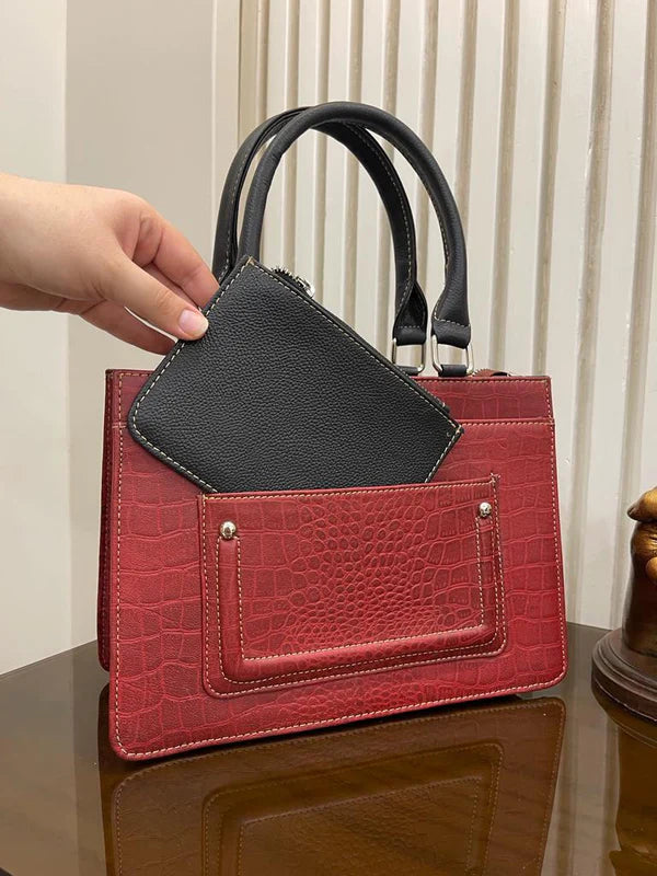 Exquisite Leather Handbag Women's Shoulder Bag Red