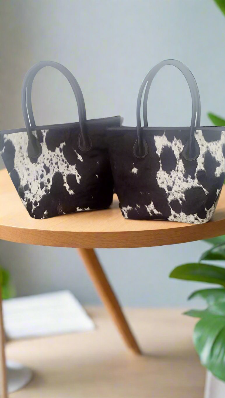 cowhide leather bag leather tote bag brown tote bag ladies purse real leather bag gift for women