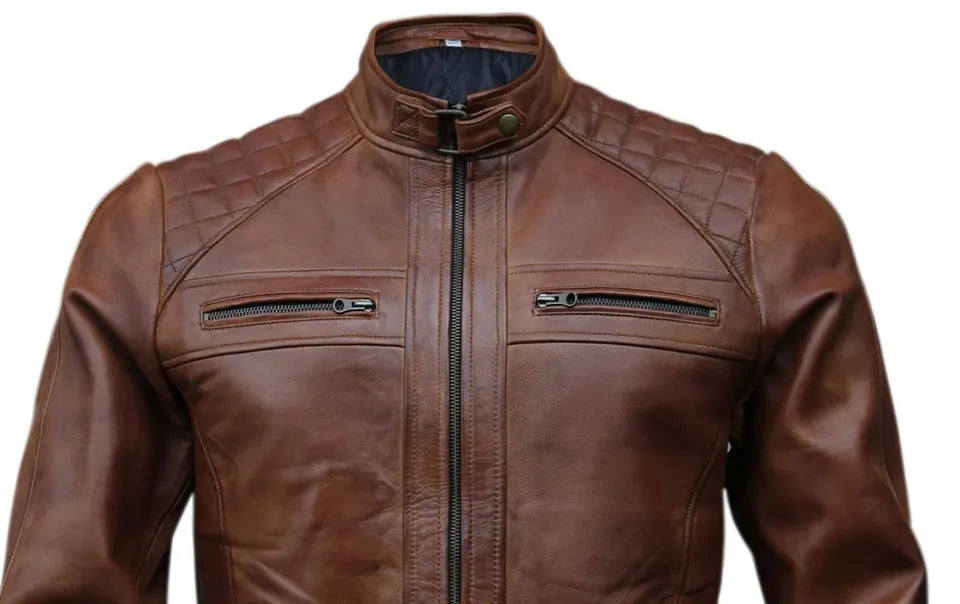 brown leather jacket for men motorcycle leather jacket for men genuine leather jacket men biker jacket men