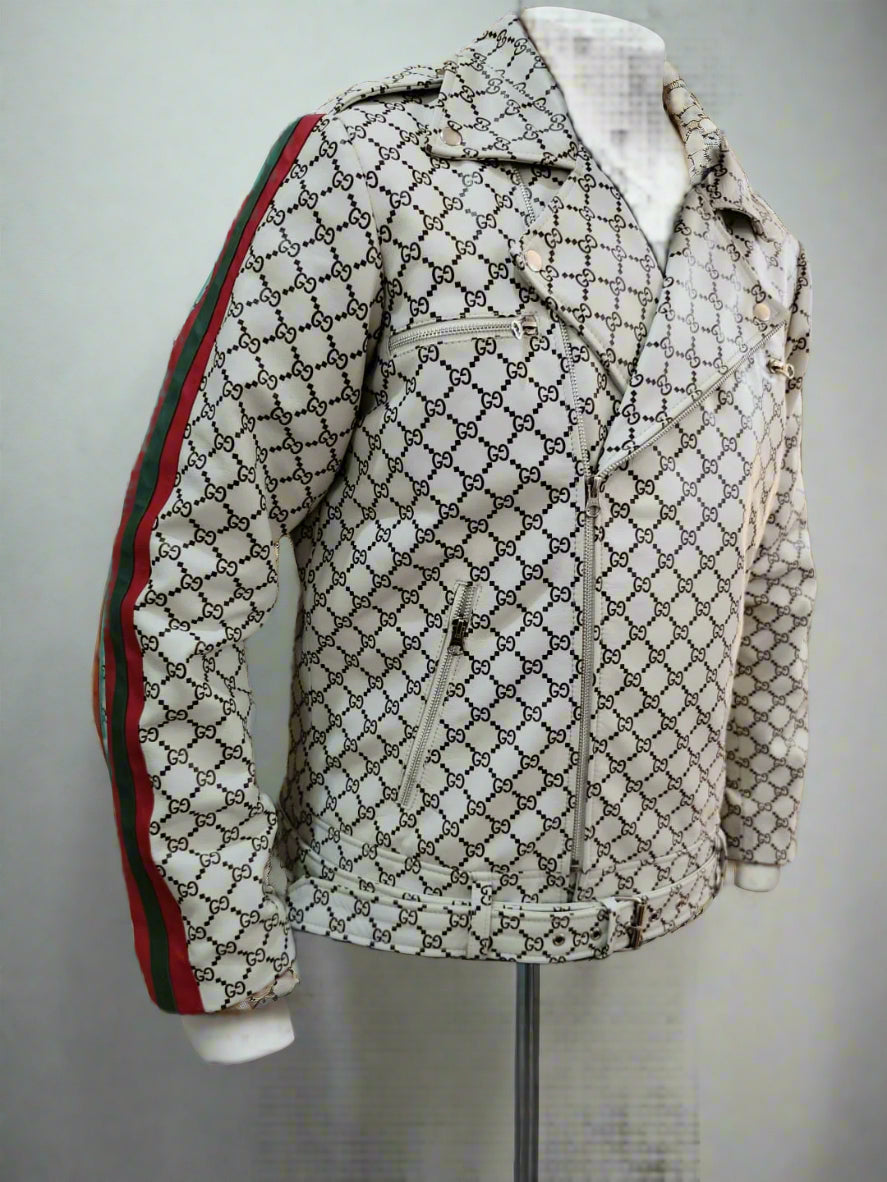 White Leather Suit With Cap