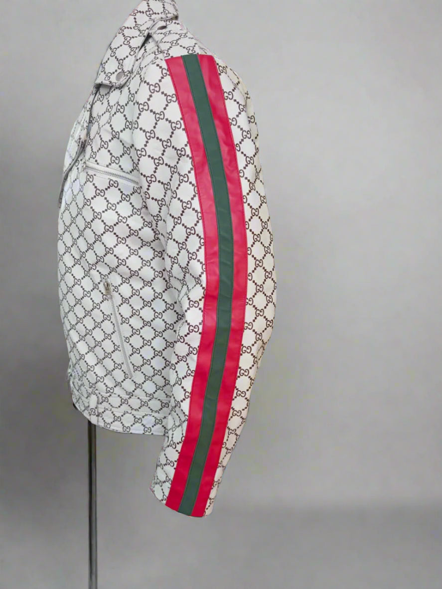 White Leather Suit With Cap