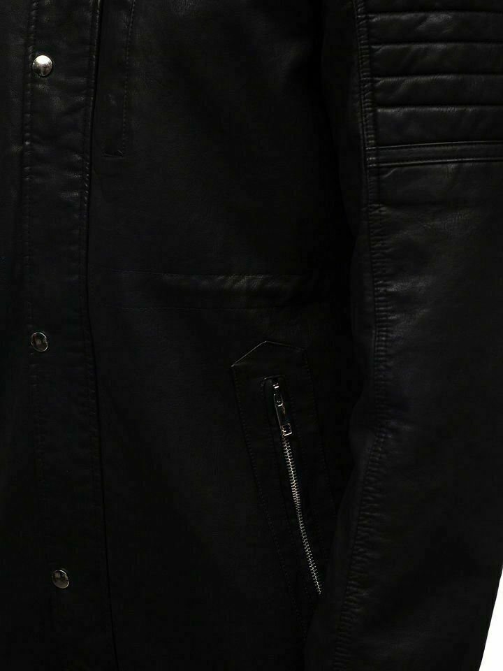 black leather coat for men leather trench coat mens long coat mens hooded coat mens leather jacket black