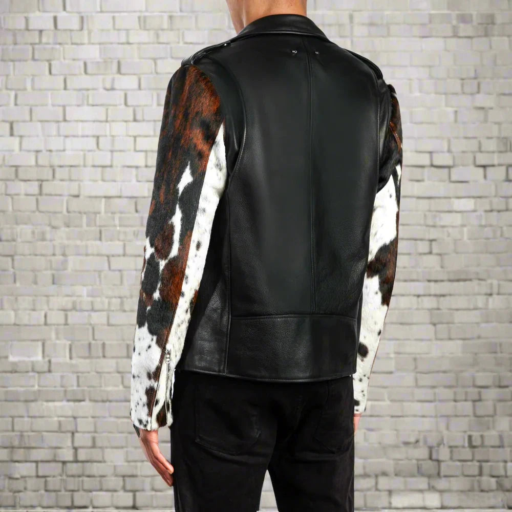 cowhgide leather jacket men black biker leather jacket men men's motorcycle jacket winter jacket for men
