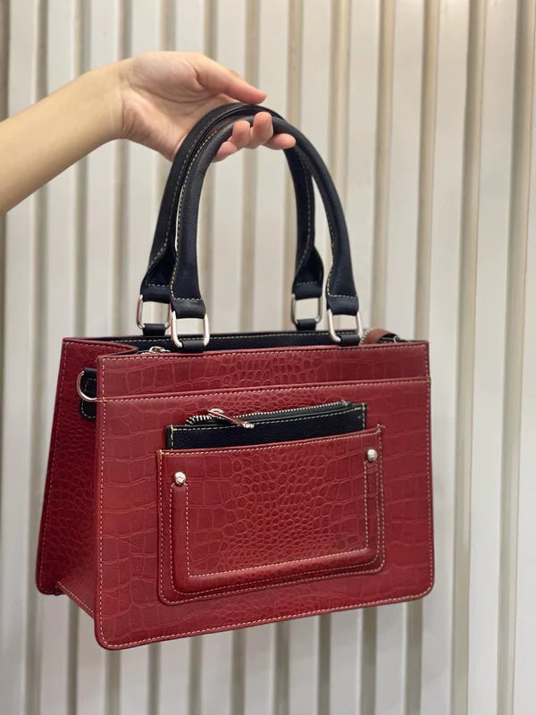 Exquisite Leather Handbag Women's Shoulder Bag Red