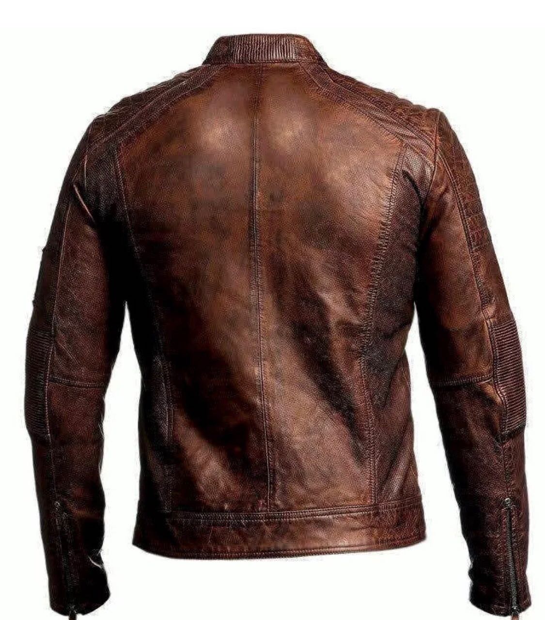 brown leather jacket vintage leather jacket men mens motorcycle jacket real leather jacket men gift for men customize jacket for men 
