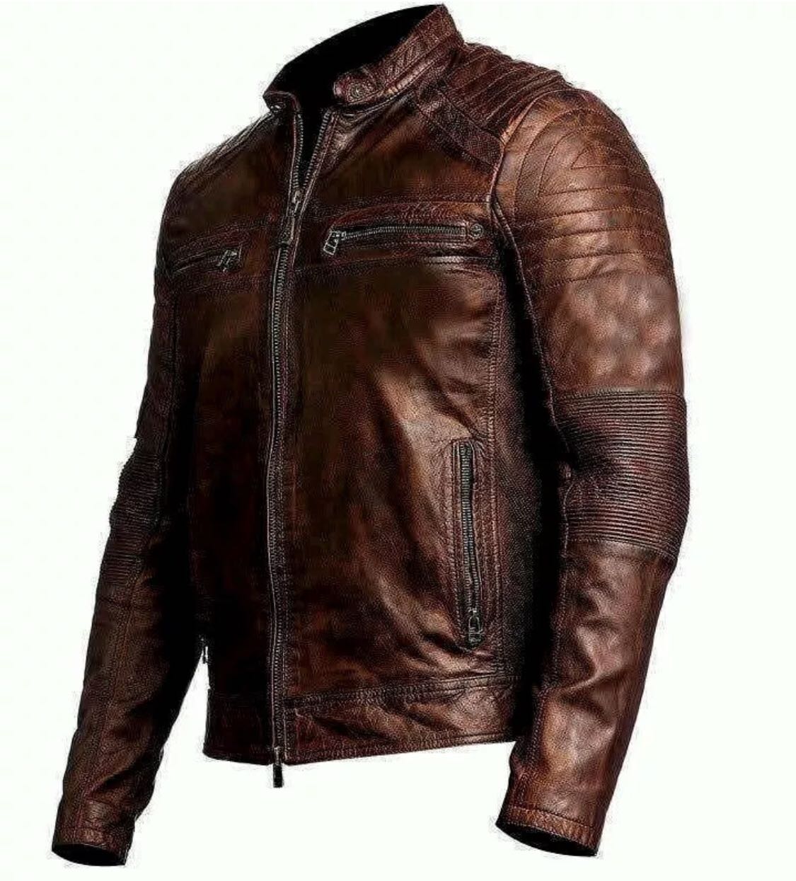 brown leather jacket vintage leather jacket men mens motorcycle jacket real leather jacket men gift for men customize jacket for men 

