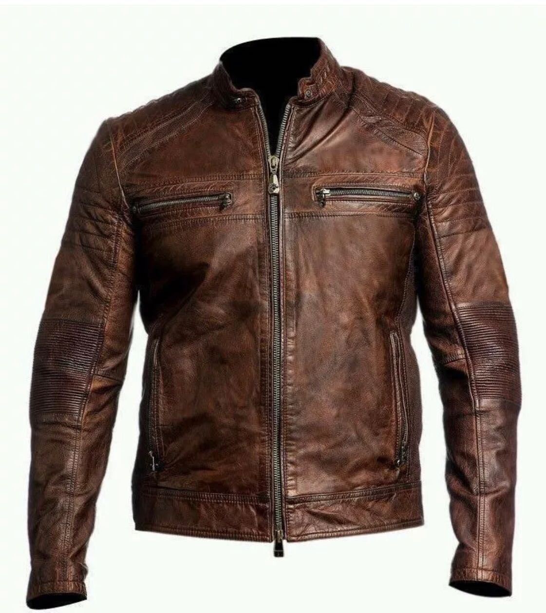 brown leather jacket vintage leather jacket men mens motorcycle jacket real leather jacket men gift for men customize jacket for men 